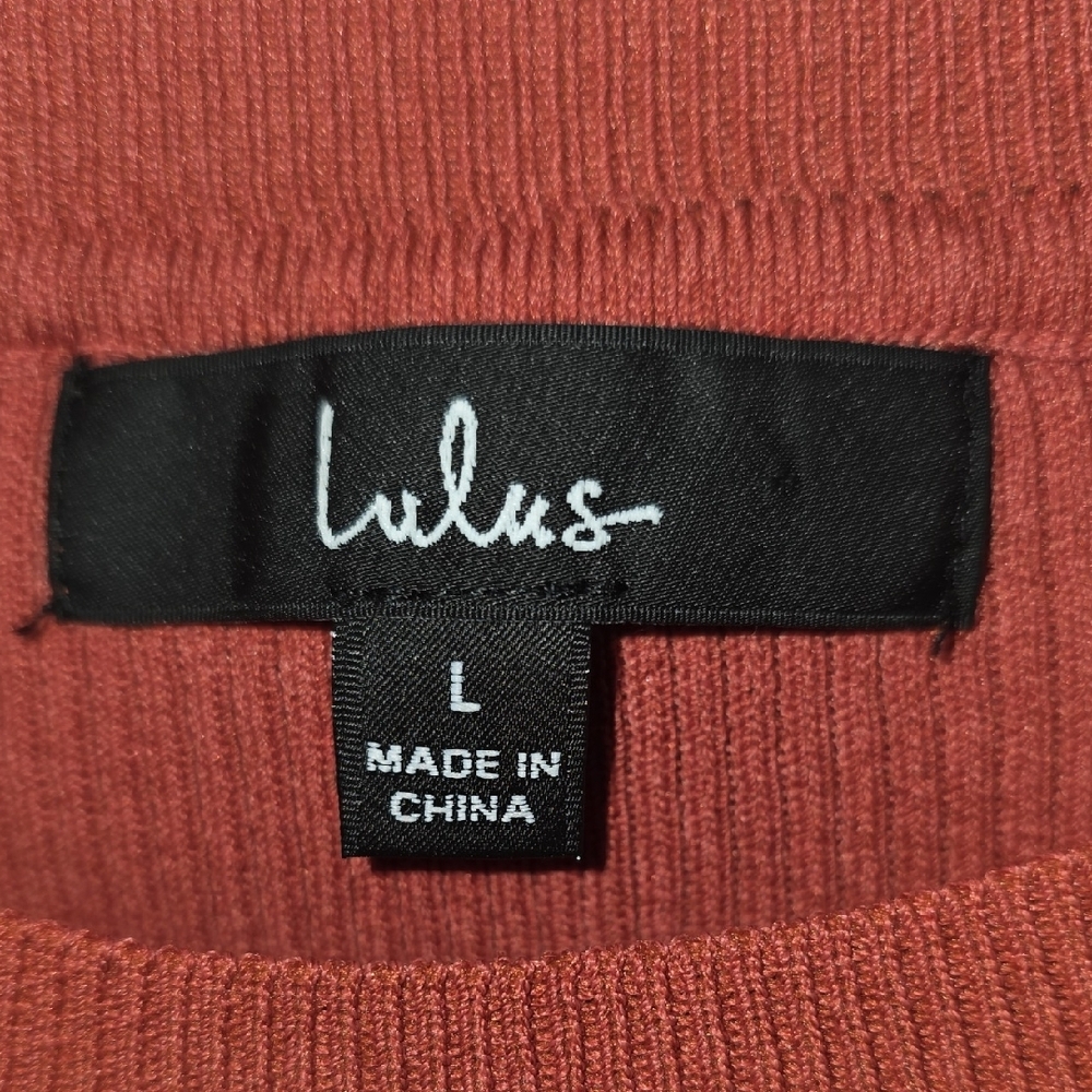 Lulu's Terracotta Ribbed Crop Top - Picture 2 of 3
